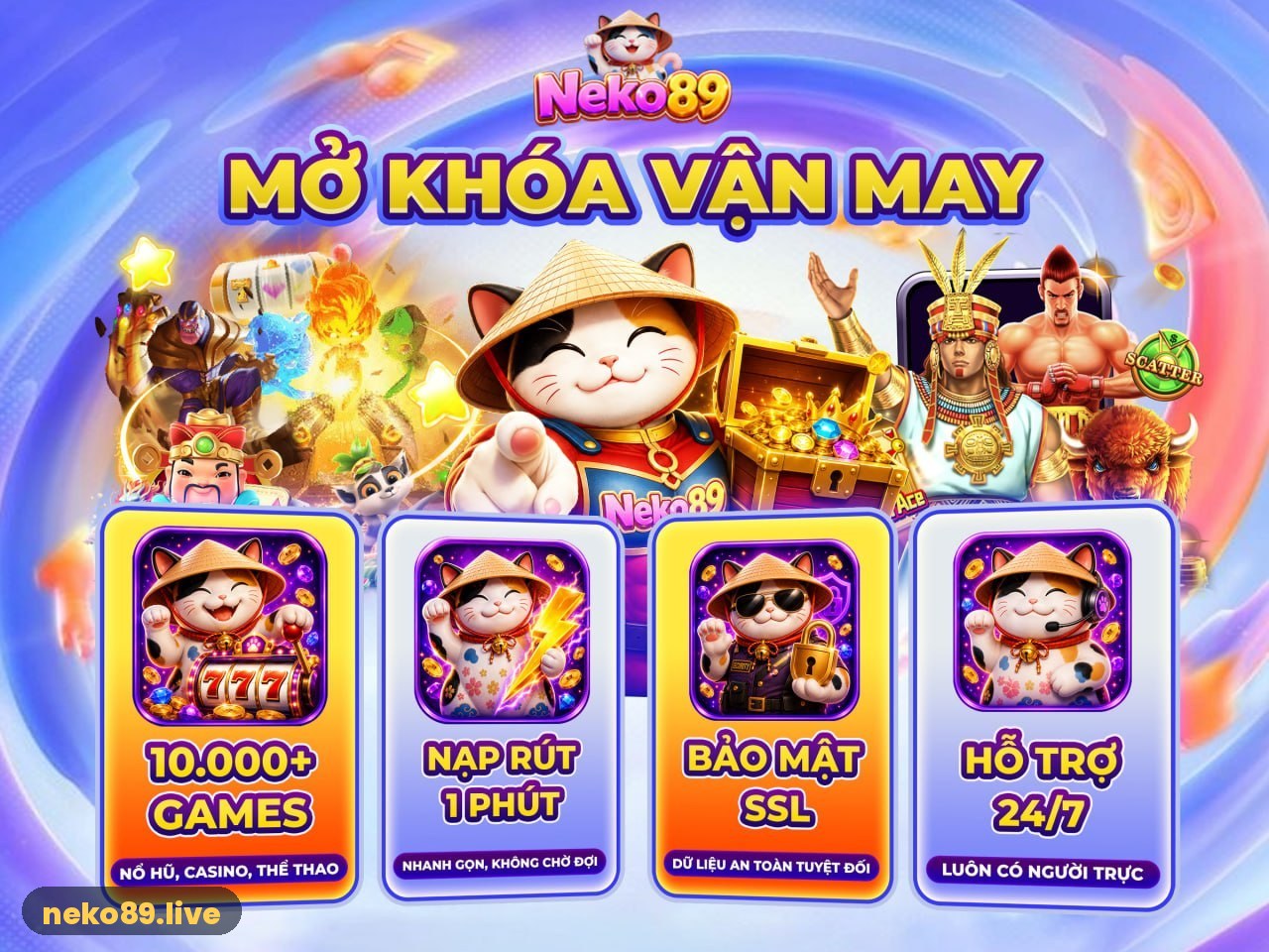 NEKO89 cổng game nổ hũ casino thể thao bắn cá game bài - neko89.live