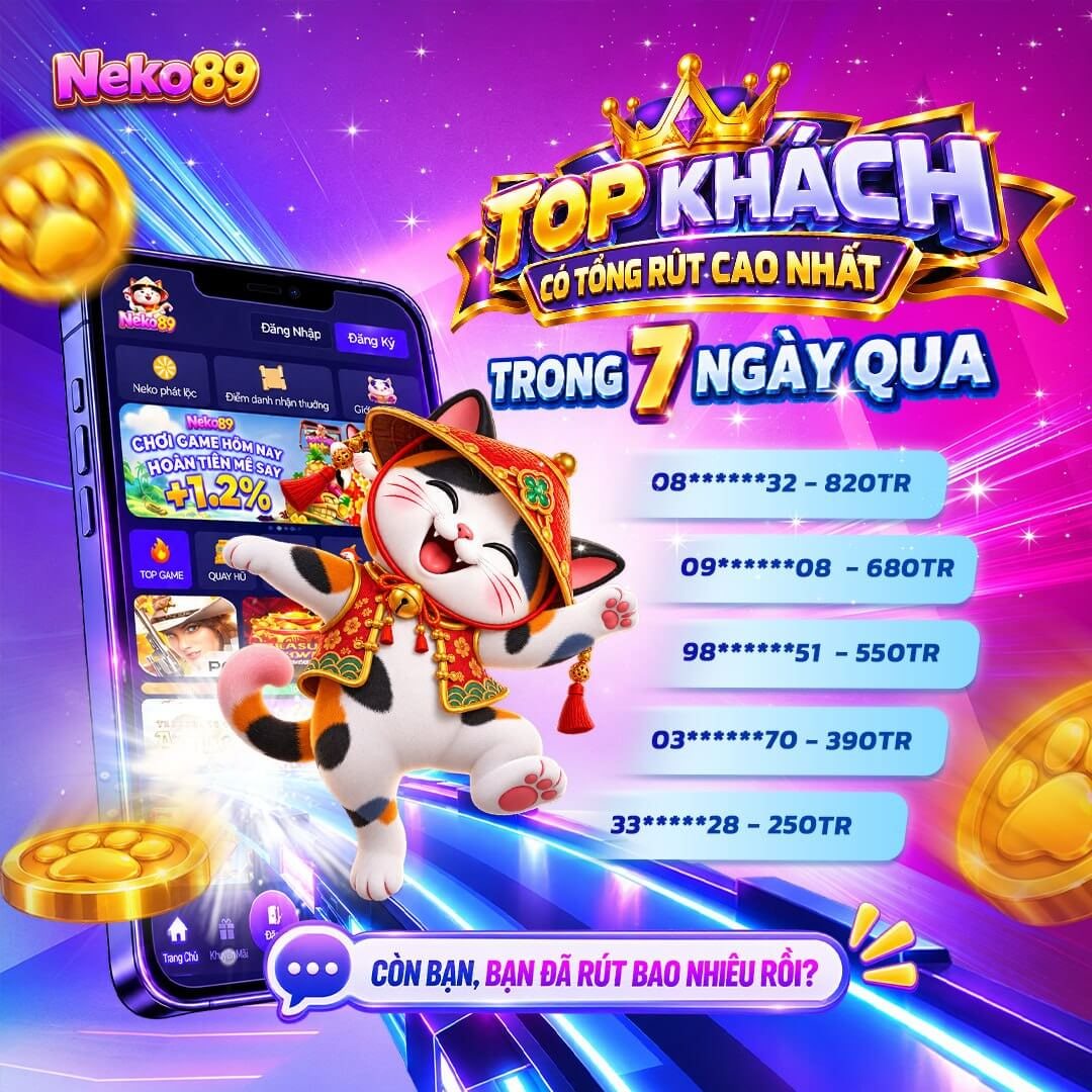 Top khách có tổng rút cao nhất 7 ngày qua