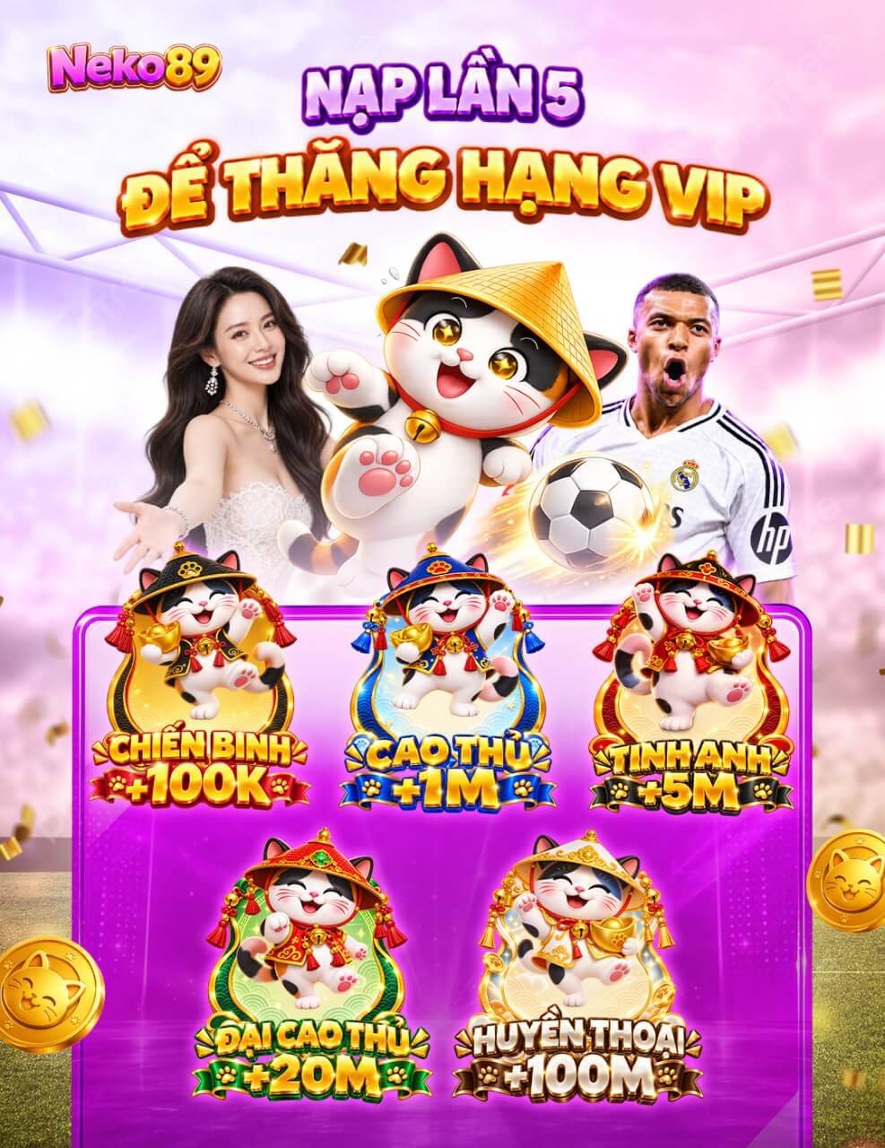 Nạp lần 5 để thăng hạng VIP